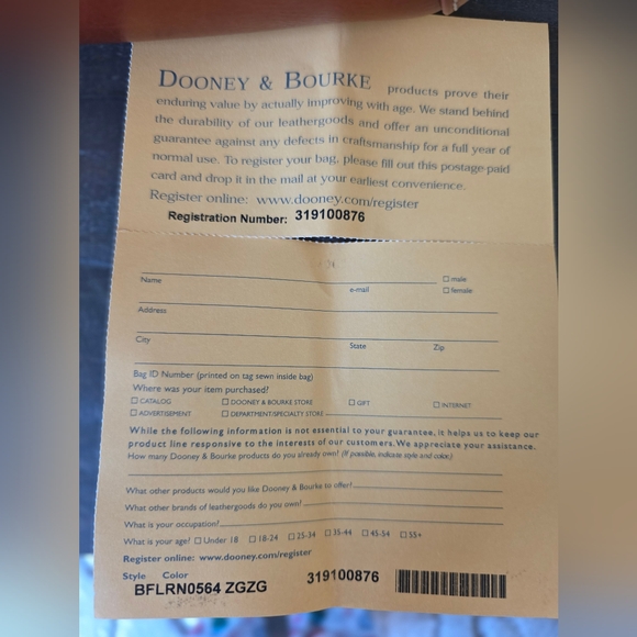 Dooney & Bourke Florintine Toscana Front Stitch Hobo In Ginger - Picture 11 of 11